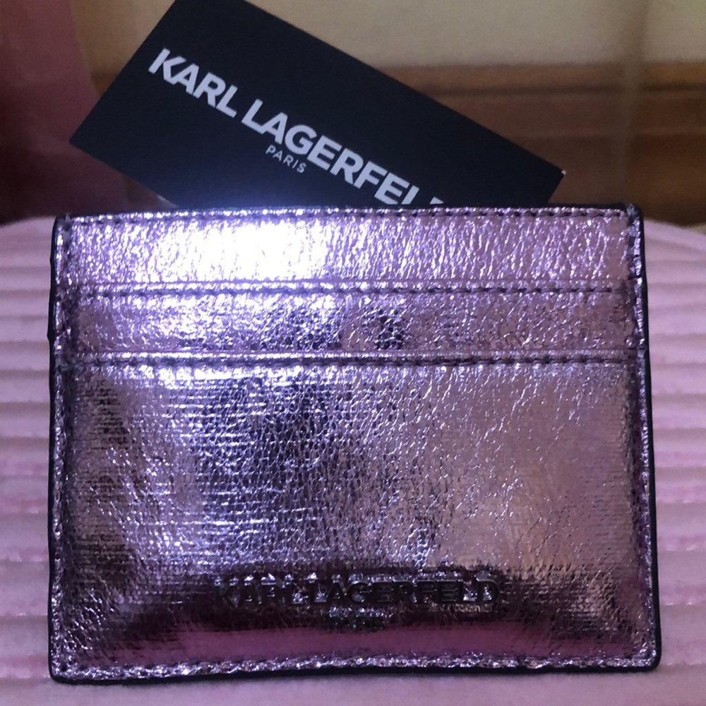 NWT- Karl Lagerfeld Metallic Card Holder